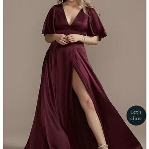 Wine charmeuse Bridesmaid Dress NWT